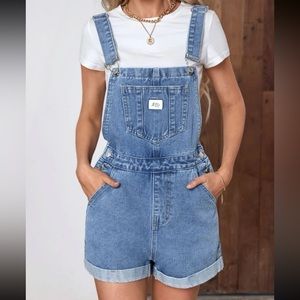 SHEIN Denim Shorts Overalls